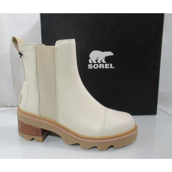 Sorel Joan Now Chelsea Waterproof Pull On Boots Bleached Ceramic Gum Size 8.5 - Picture 1 of 6